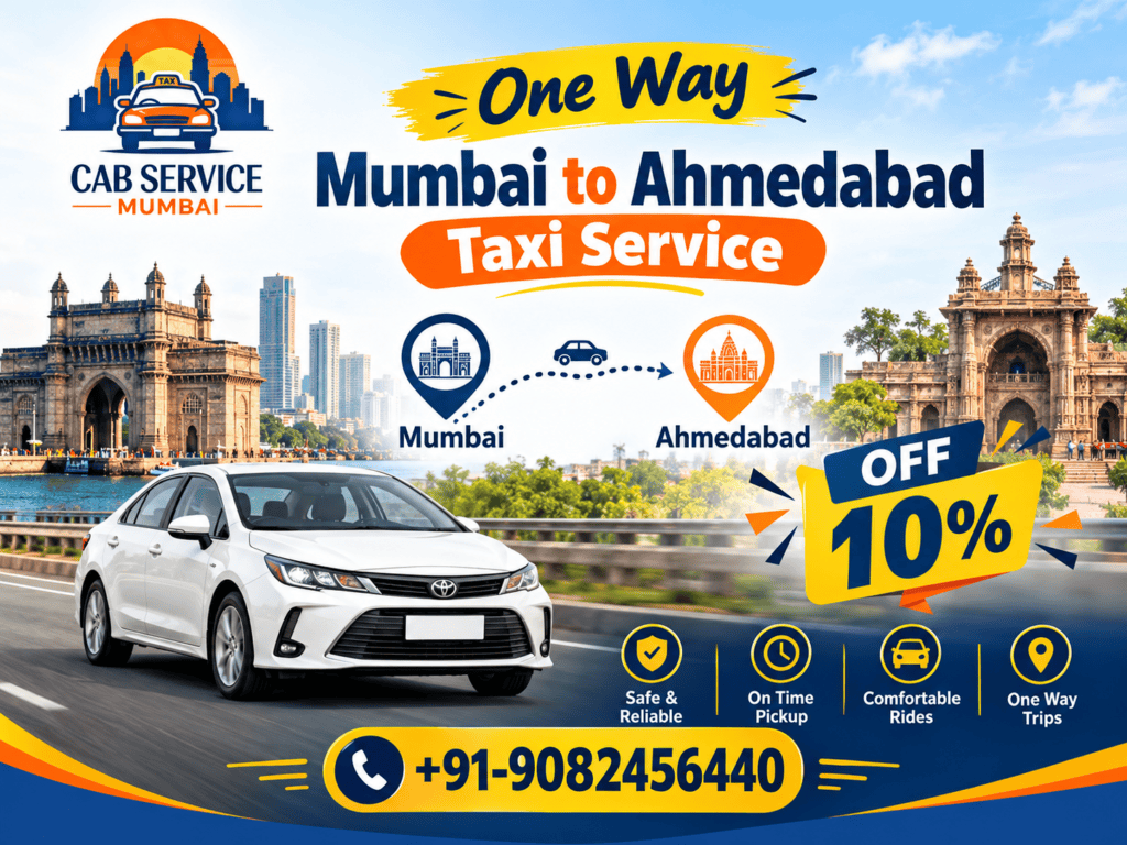 One Way Mumbai to Ahmedabad Taxi Service