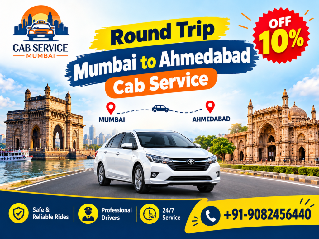 Round Trip Mumbai to Ahmedabad Cab Service