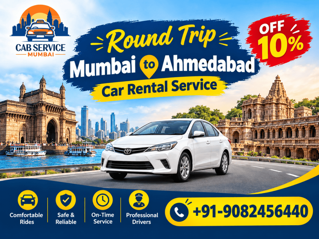 Round Trip Mumbai to Ahmedabad Car Rental Service
