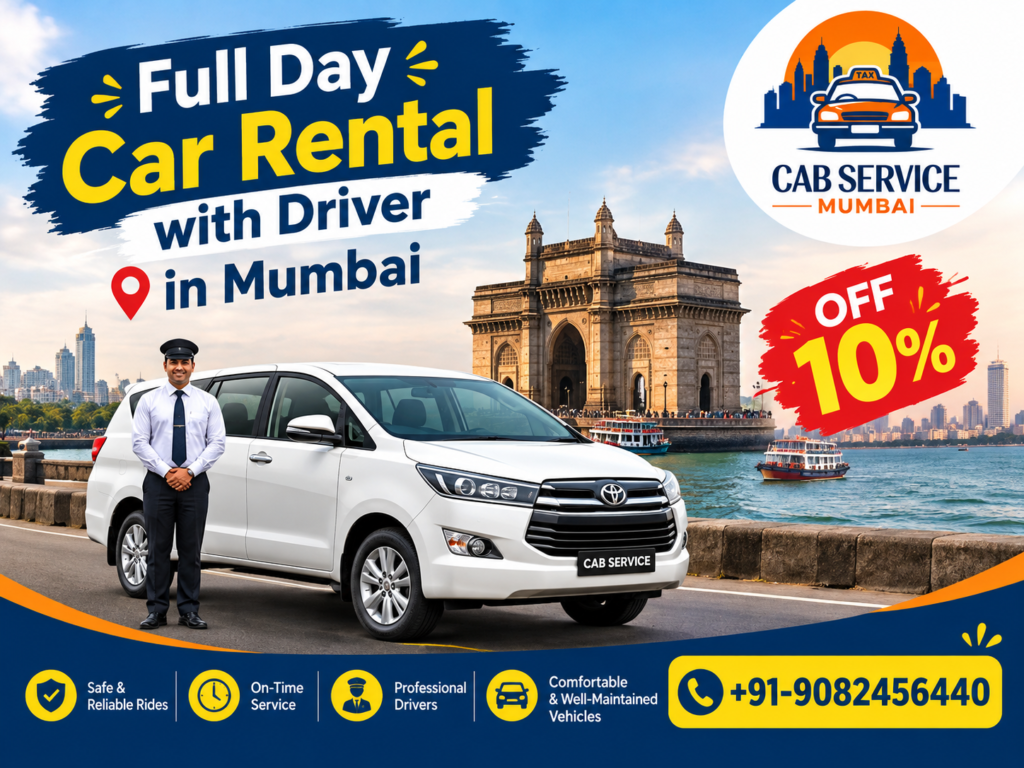 full day car rental with driver in mumbai